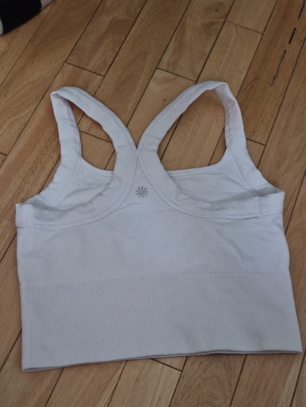 Athleta White Ribbed Tank Top with Racerback - Picture 3 of 3